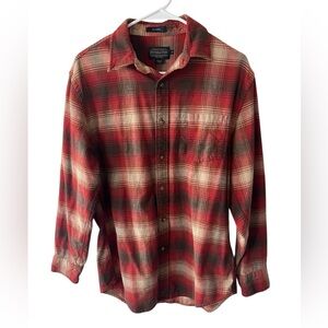 Pendleton Mason Red Plaid Flannel Medium